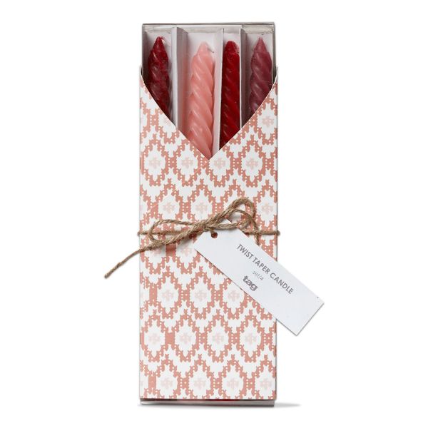 Twist Taper Candles- Set of 4