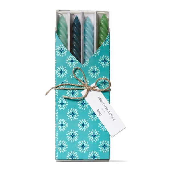 Twist Taper Candles- Set of 4