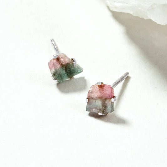 Raw Gem Post Earrings