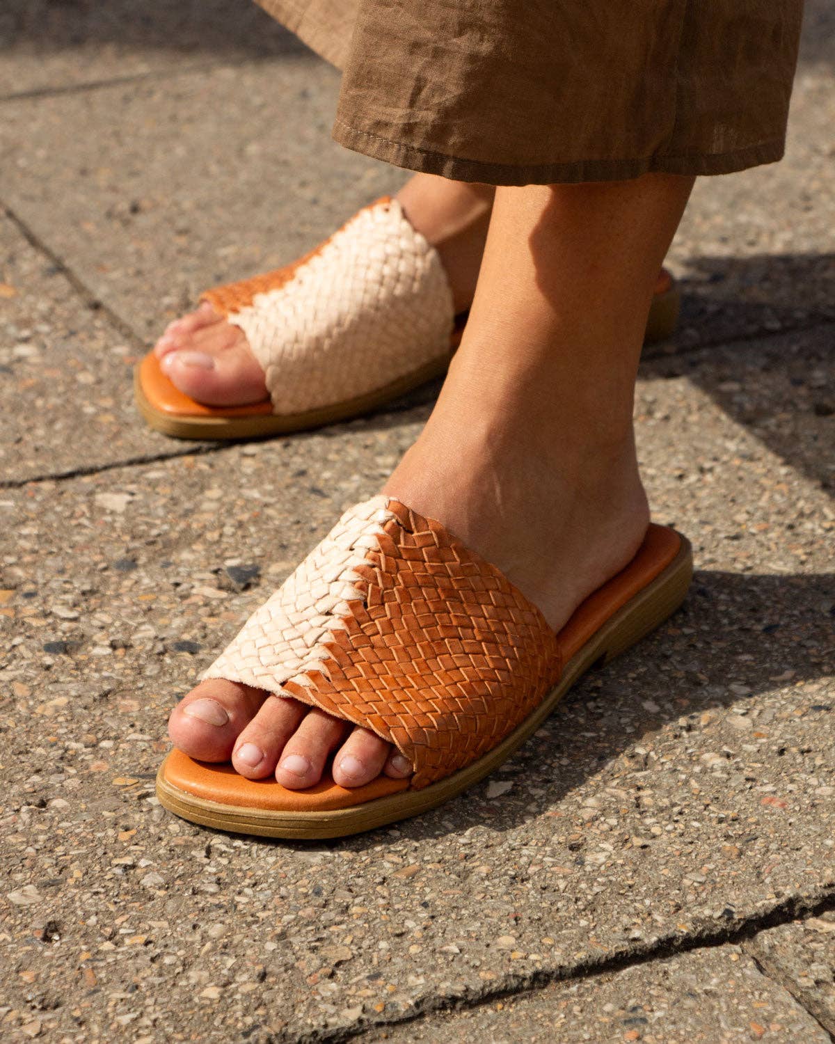 Chapala Camel Flat Sandal