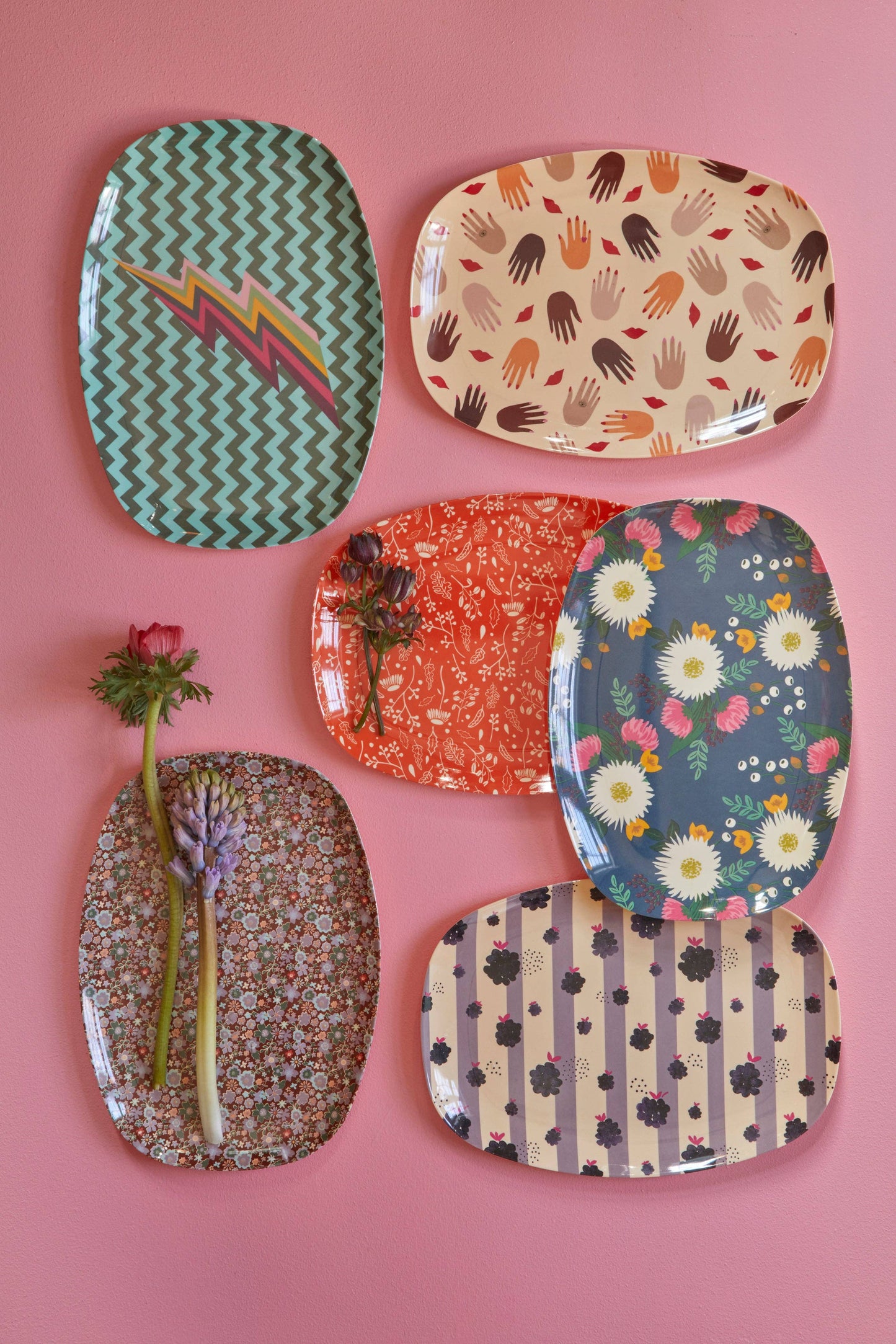 Rectangular Plate Fall Floral Print