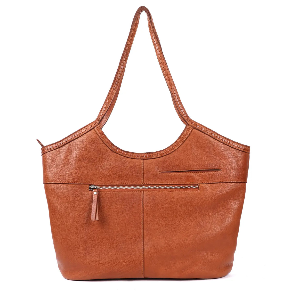 Fina Stain-Washed Leather Tote Bag