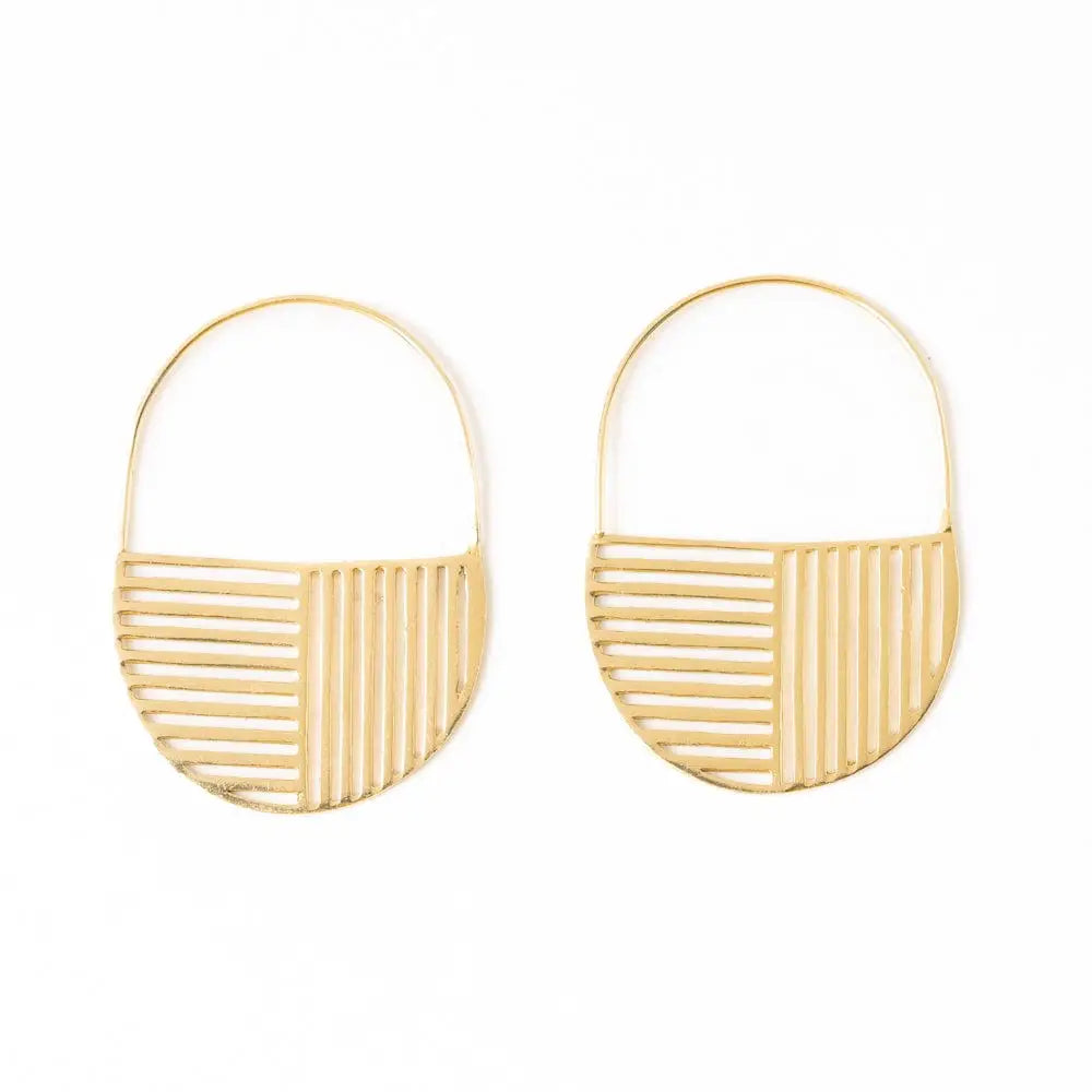 Maggie Opposite Lines Hoop Earrings