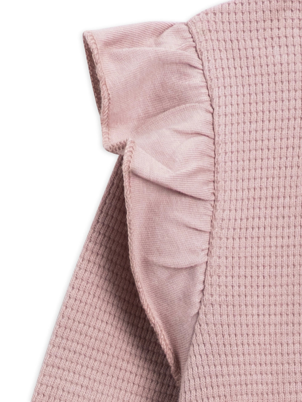 Mila Waffle Knit Flutter Sleeve Romper