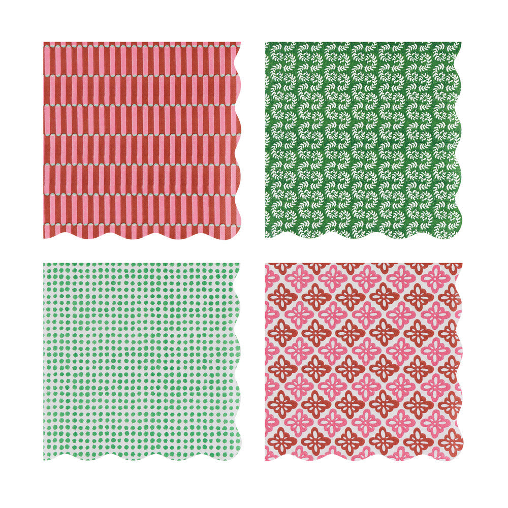 Meri Meri x Molly Mahon Red & Green Napkins