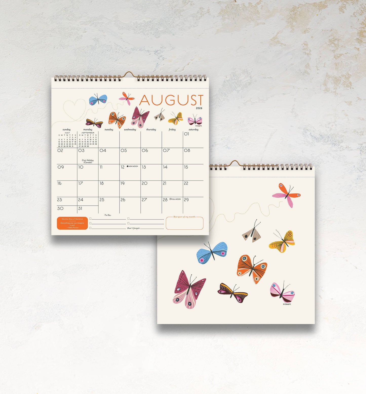 2026 Garden Party 12 Month Classic Grid Calendar