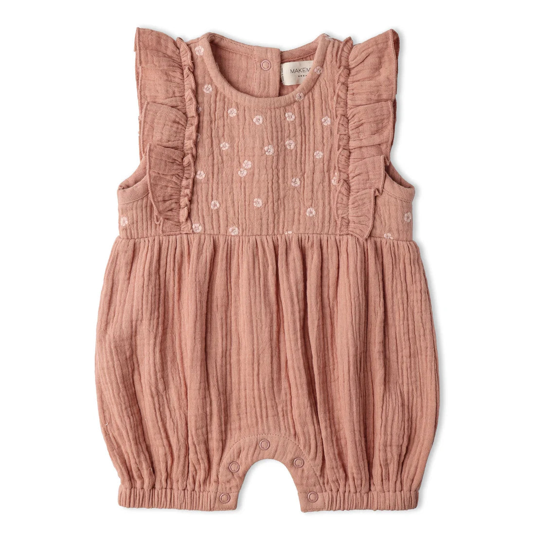 Embroidered Ruffle Romper