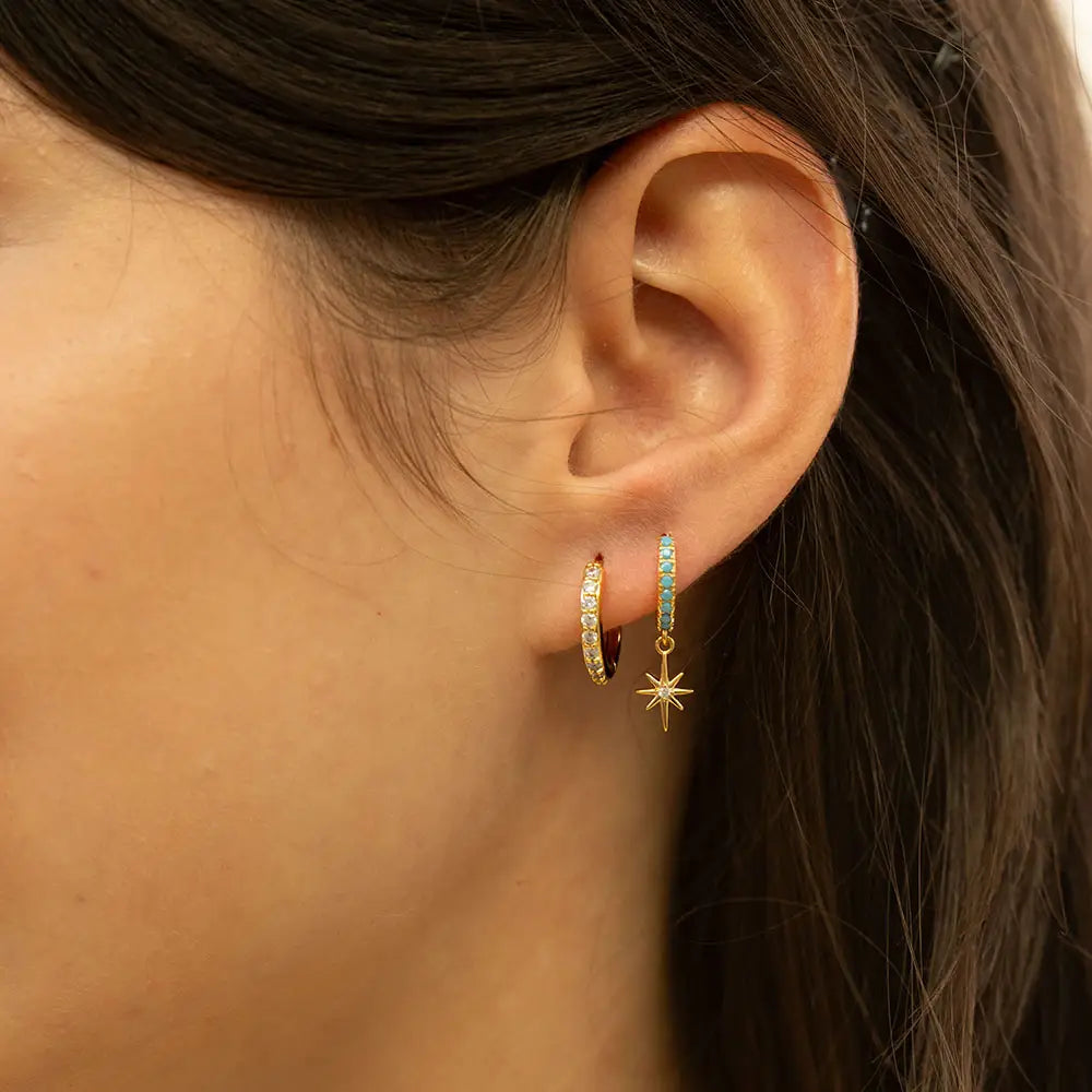 Evening Star Huggie Hoop Earrings