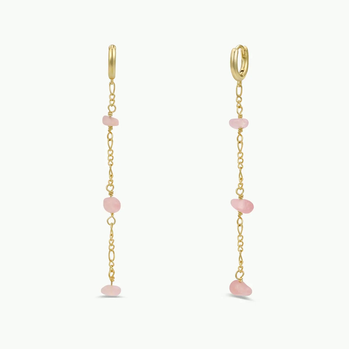 Raw Gemstone Chain Drop Earrings