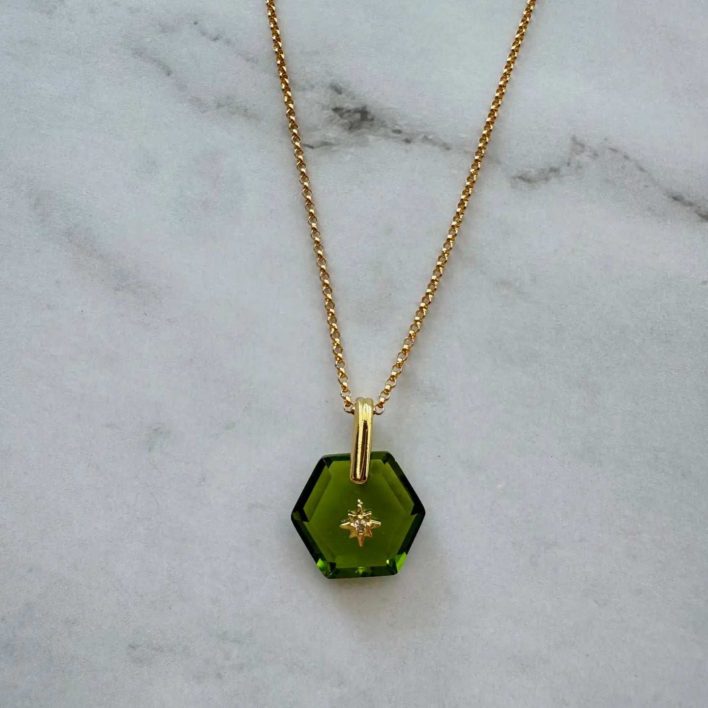 Zoe Birthstone and Gold Pendant Necklace