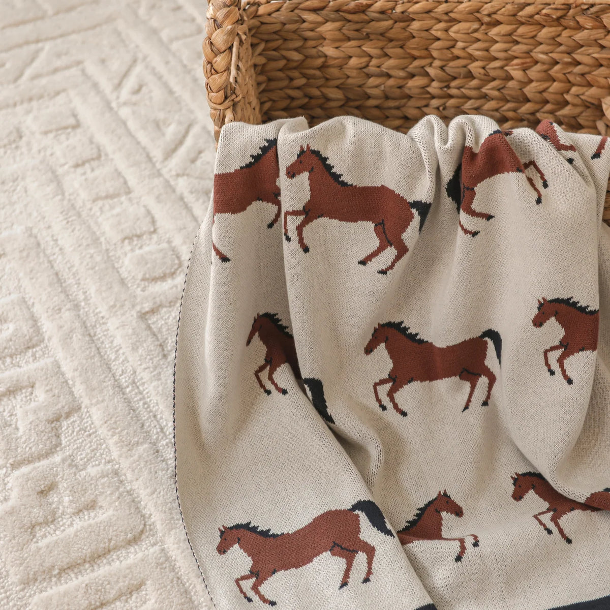Organic Cotton Jacquard Knit Baby Blanket