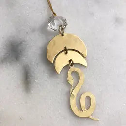 Serpentine Hammered Brass Ornament