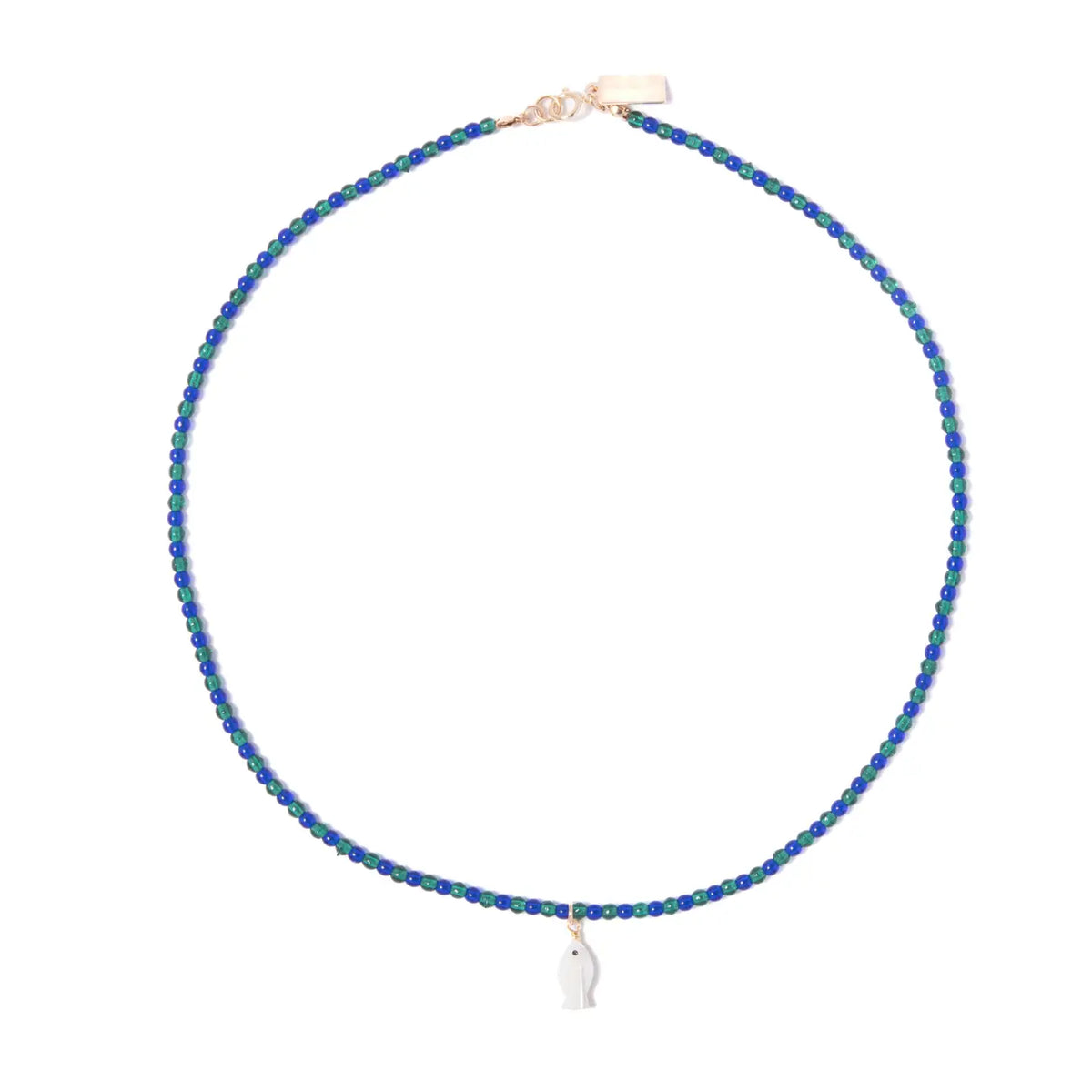 Mother of Pearl Fish Charm Necklace