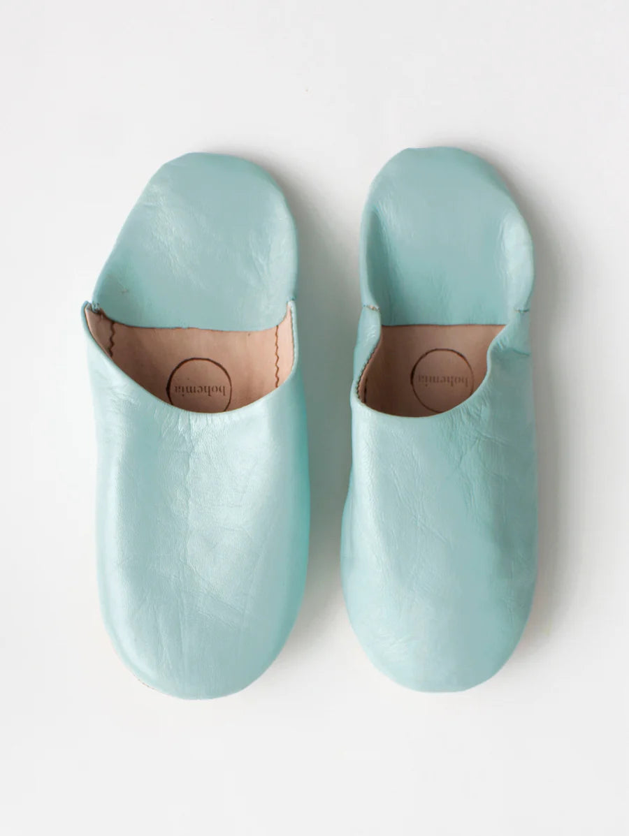 Powder Blue, Moroccan Babouche Slipper