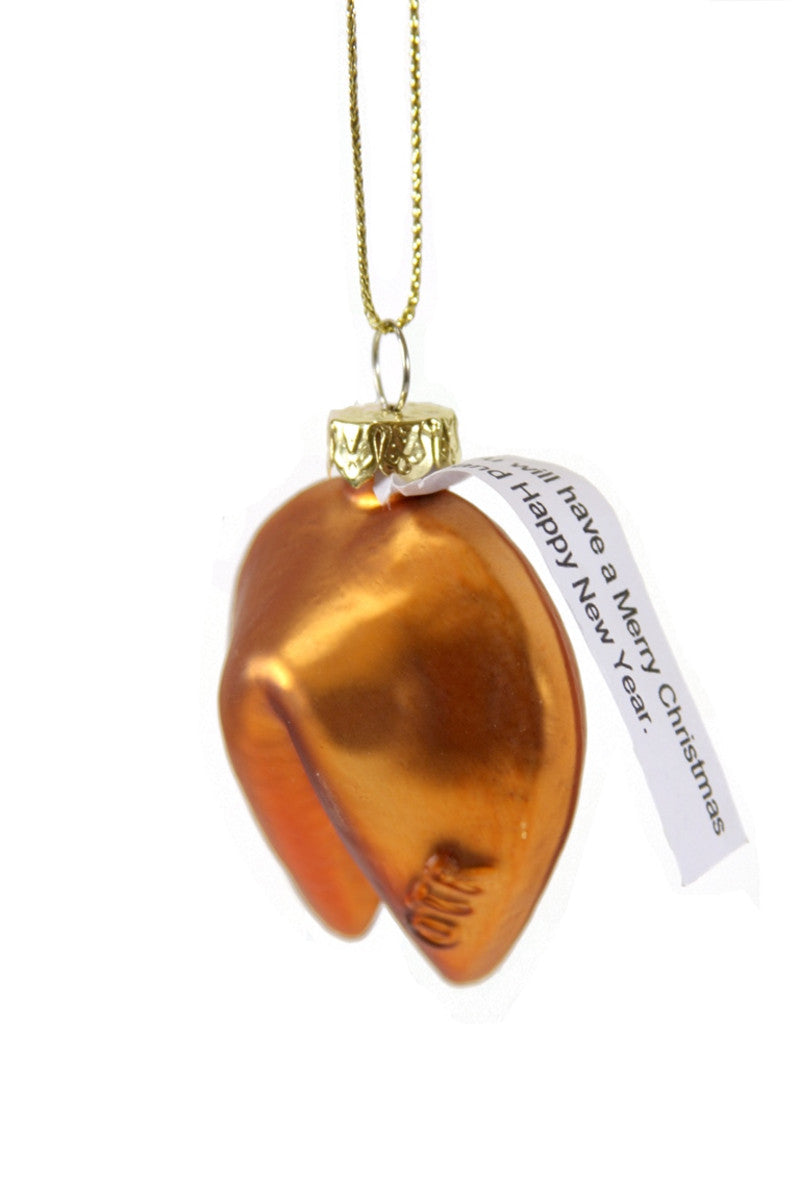 Fortune Cookie Ornament Gold Leaf