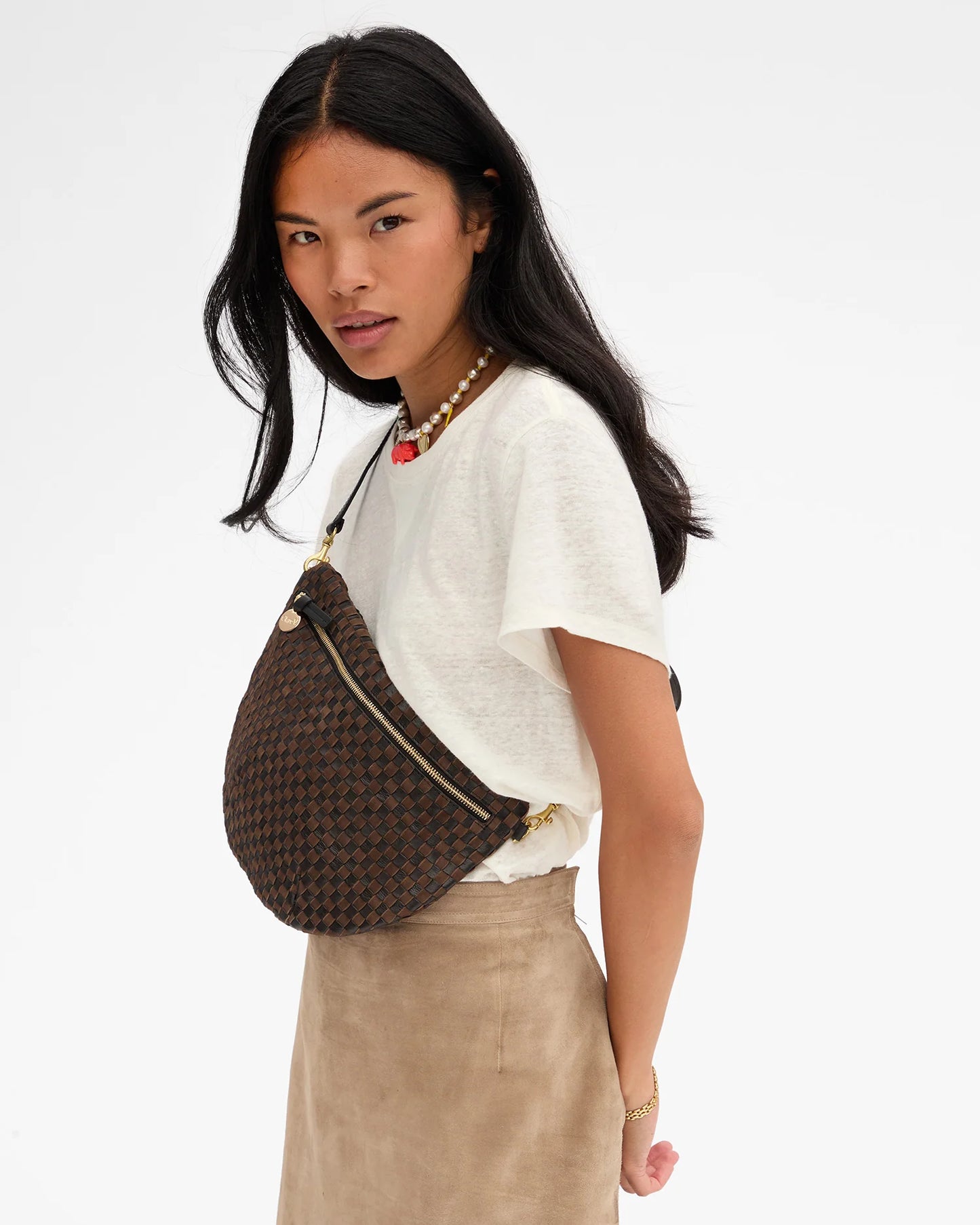 Black/Chocolate Woven Checker Grand Fanny