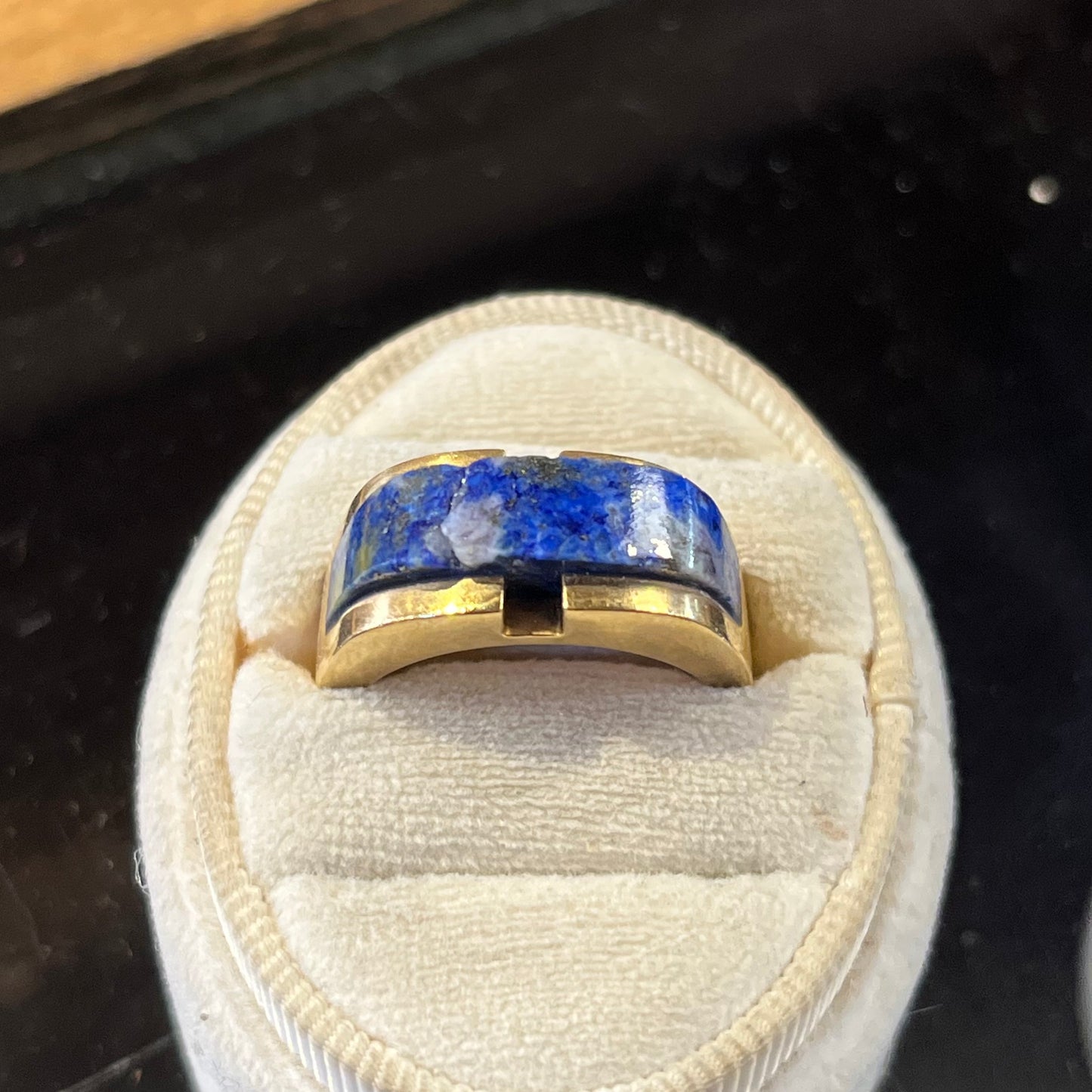 Midcentury Modern Lapis Lazuli Stone Ring