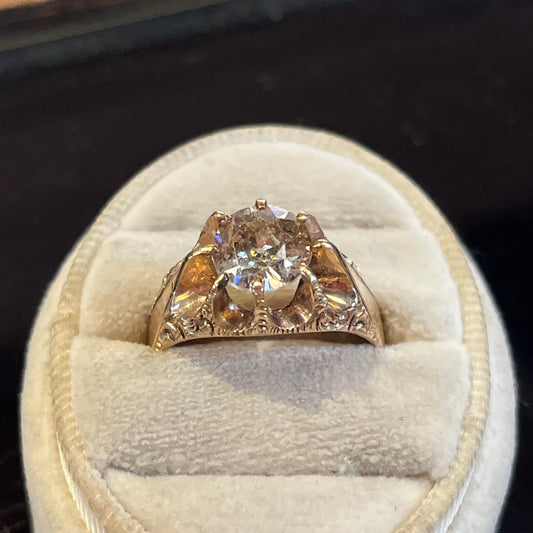 Victorian Era Natural Diamond Solitaire Ring