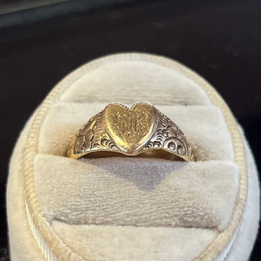 Victorian Heart Signet Ring