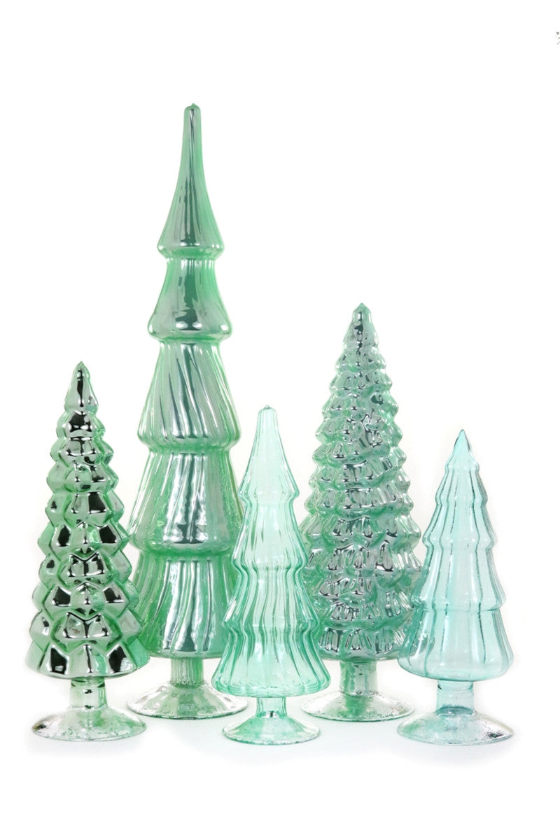 Winter Green Glass Trees