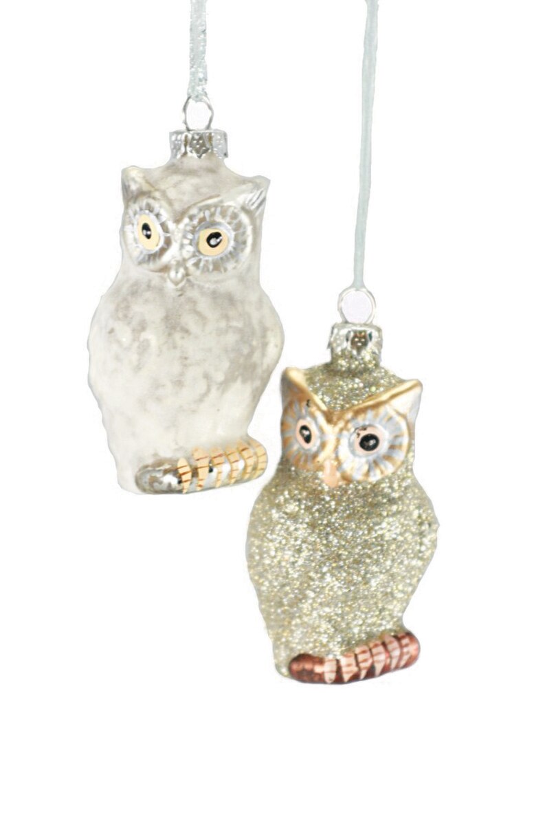 Glittered Owl Ornament