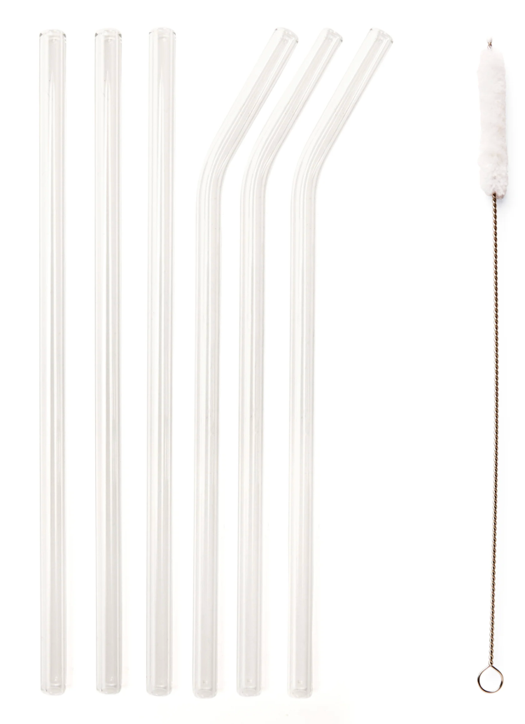 Reusable Glass Straws (Set of 6)