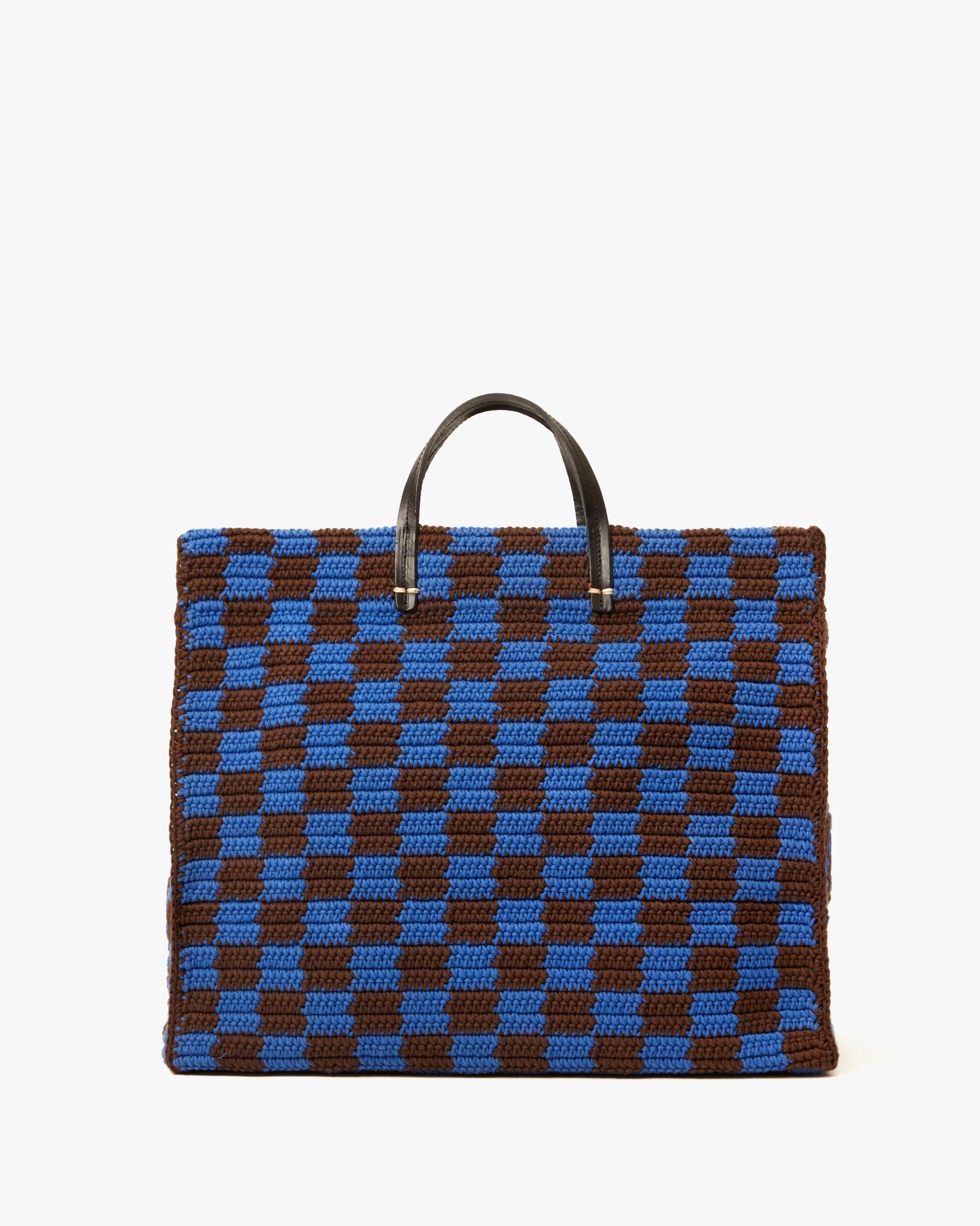 Deep Blue & Chocolate Checker Summer Simple Tote