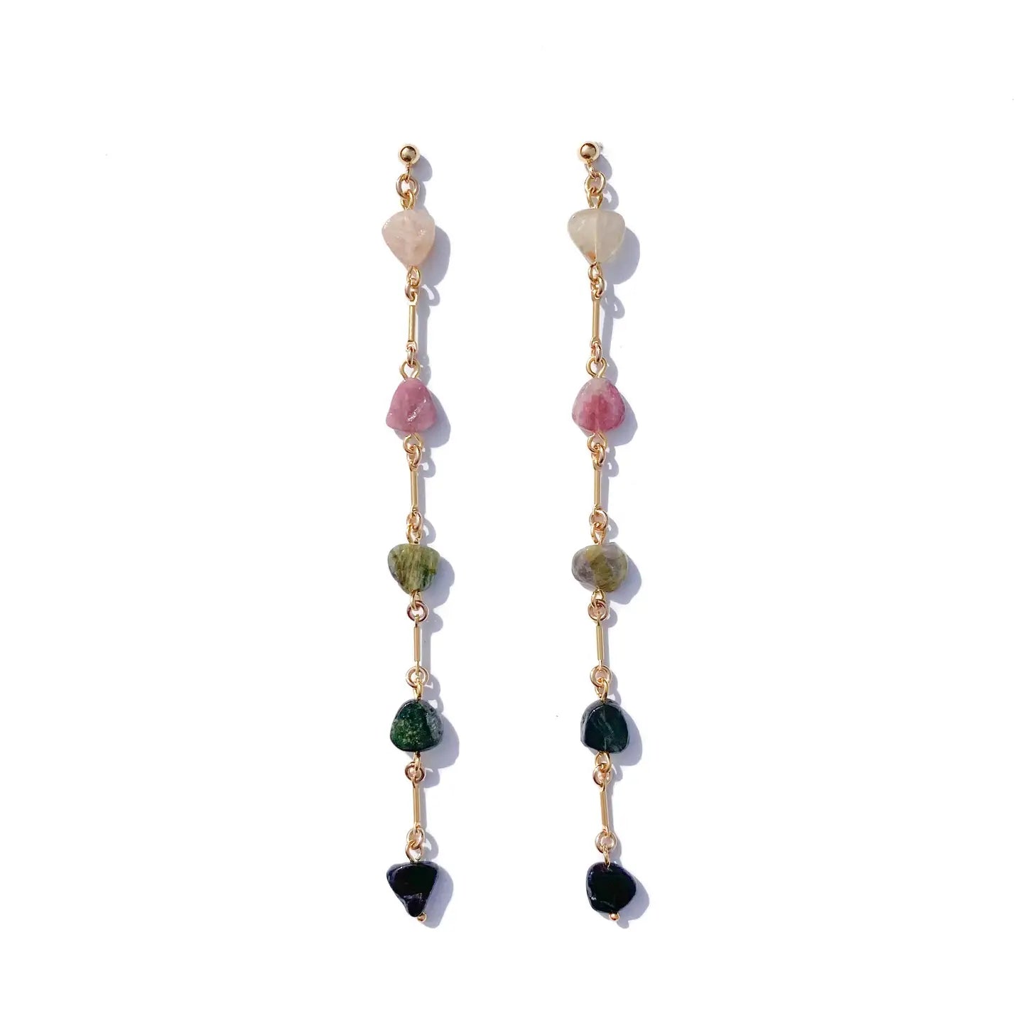Tourmaline Minimal Charm Earrings