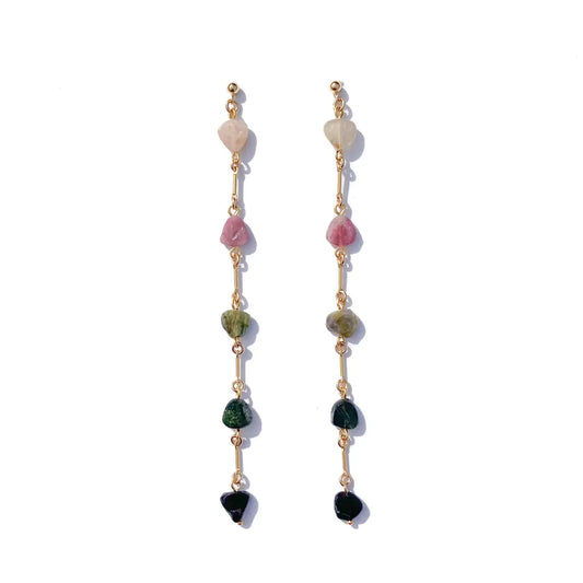 Tourmaline Minimal Charm Earrings