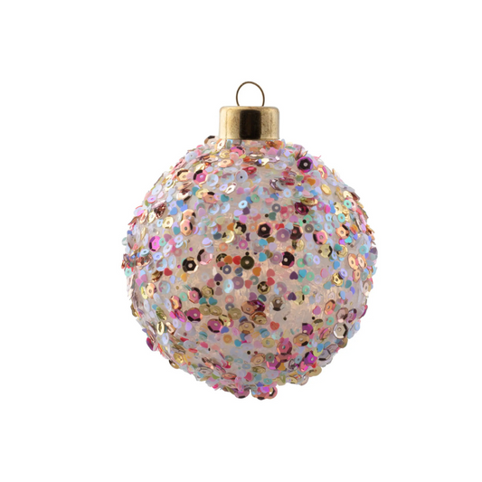 Sequin Confetti Glass Ornament