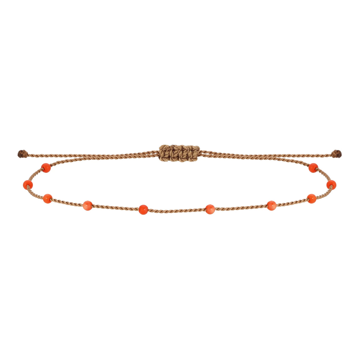 Wish Me Love Coral Cord Bracelet