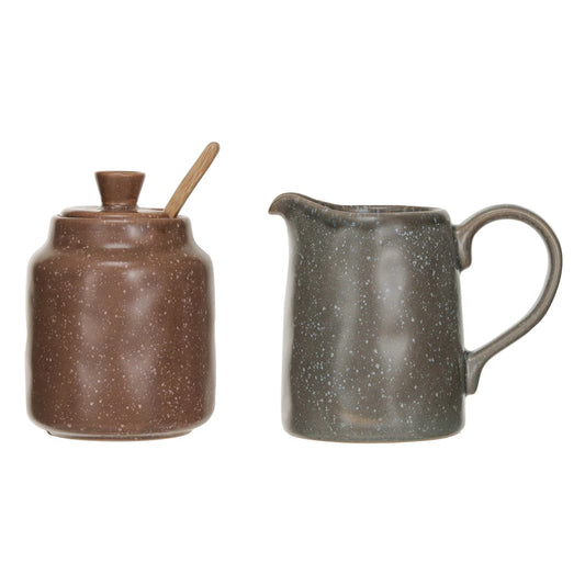 Stoneware Creamer & Sugar Pot