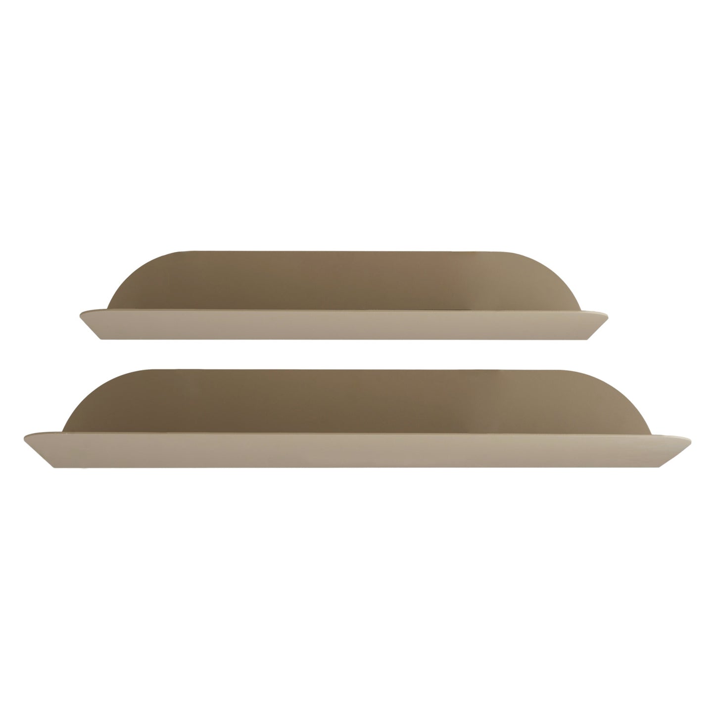 Metal Floating Wall Shelves, Nude Color, Set of 2 (Hangs Two Ways)