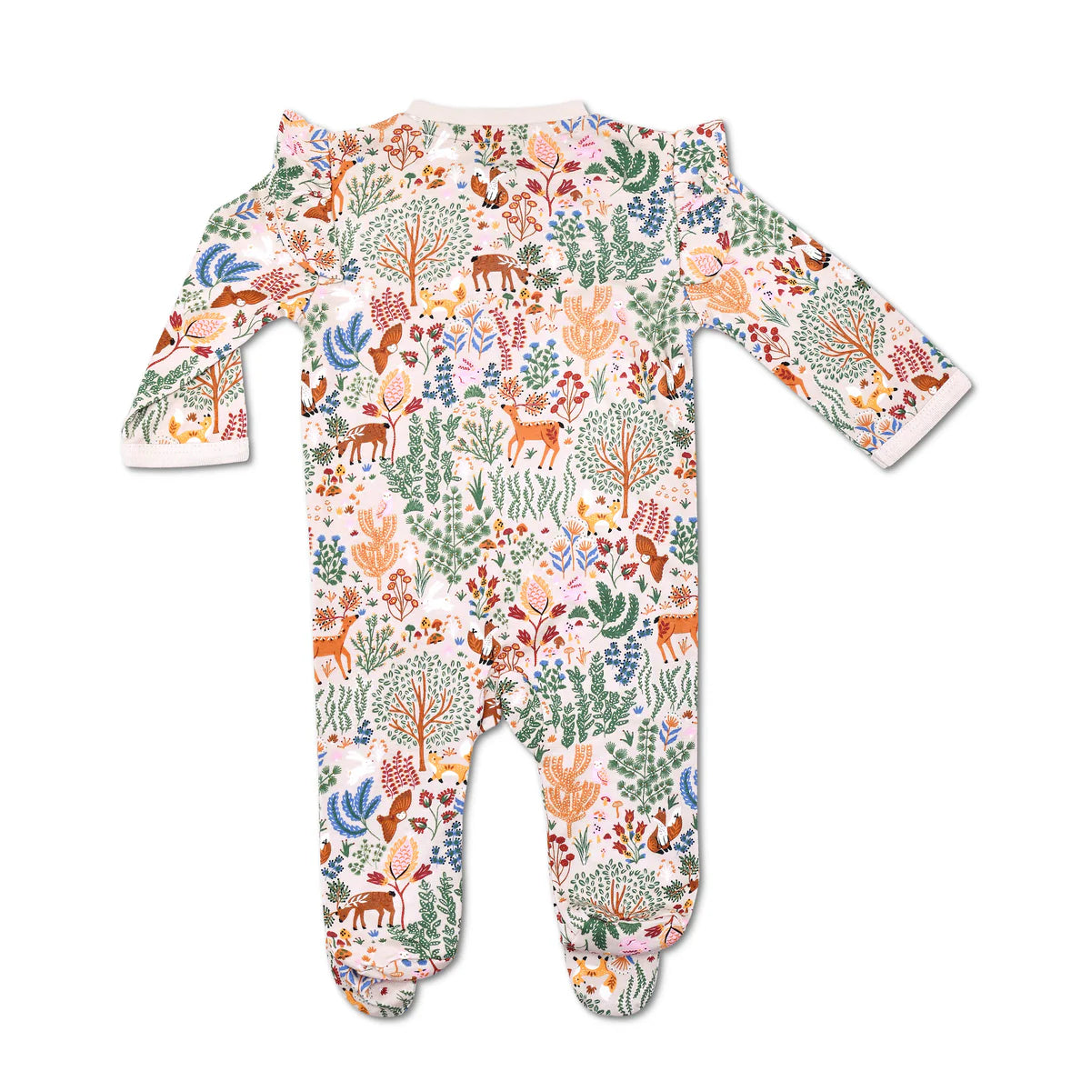 Bamboo Zipper Footie with Ruffles