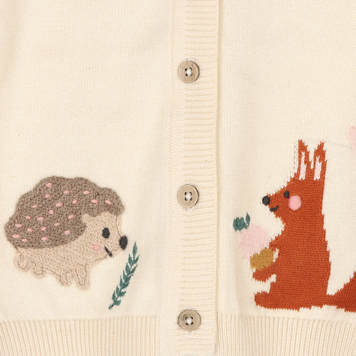 Woodland Animal Jacquard Button Cardigan