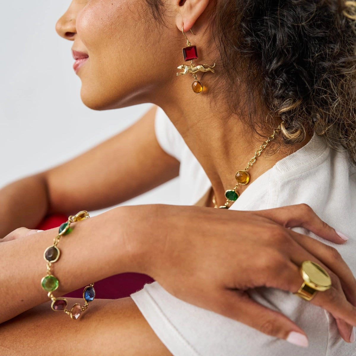 Jocelyn Color Glass Bracelet