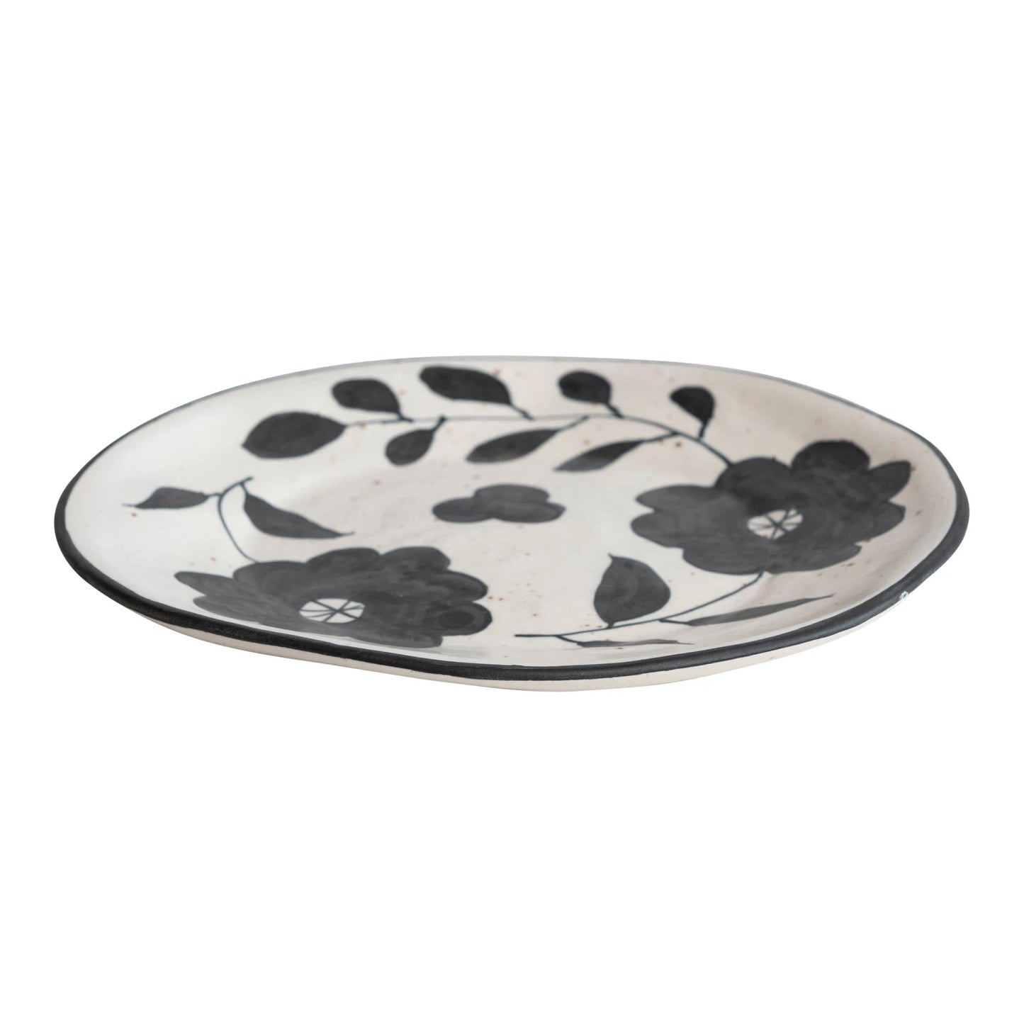 Handpainted Floral Stoneware Platter