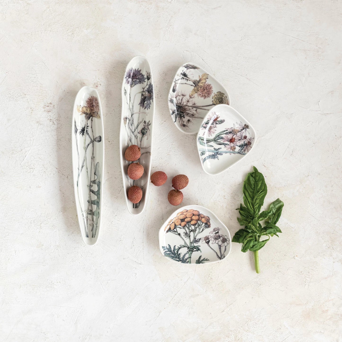 Large Floral Stoneware Platter