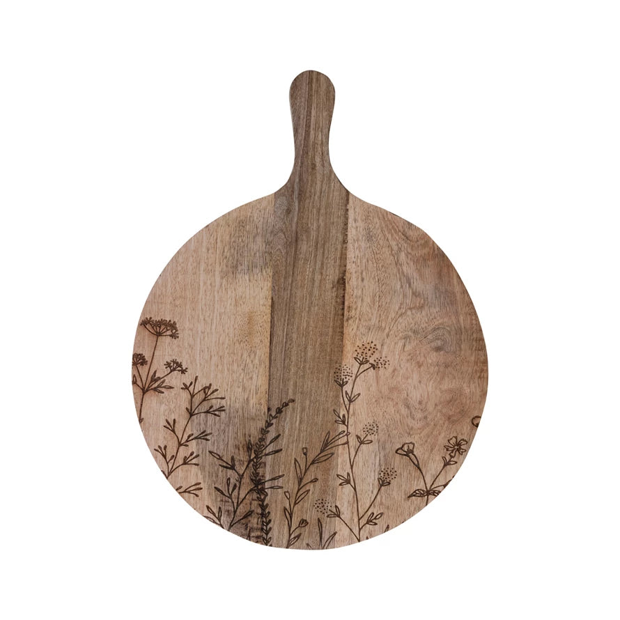Mango Wood Cutting Board Floral