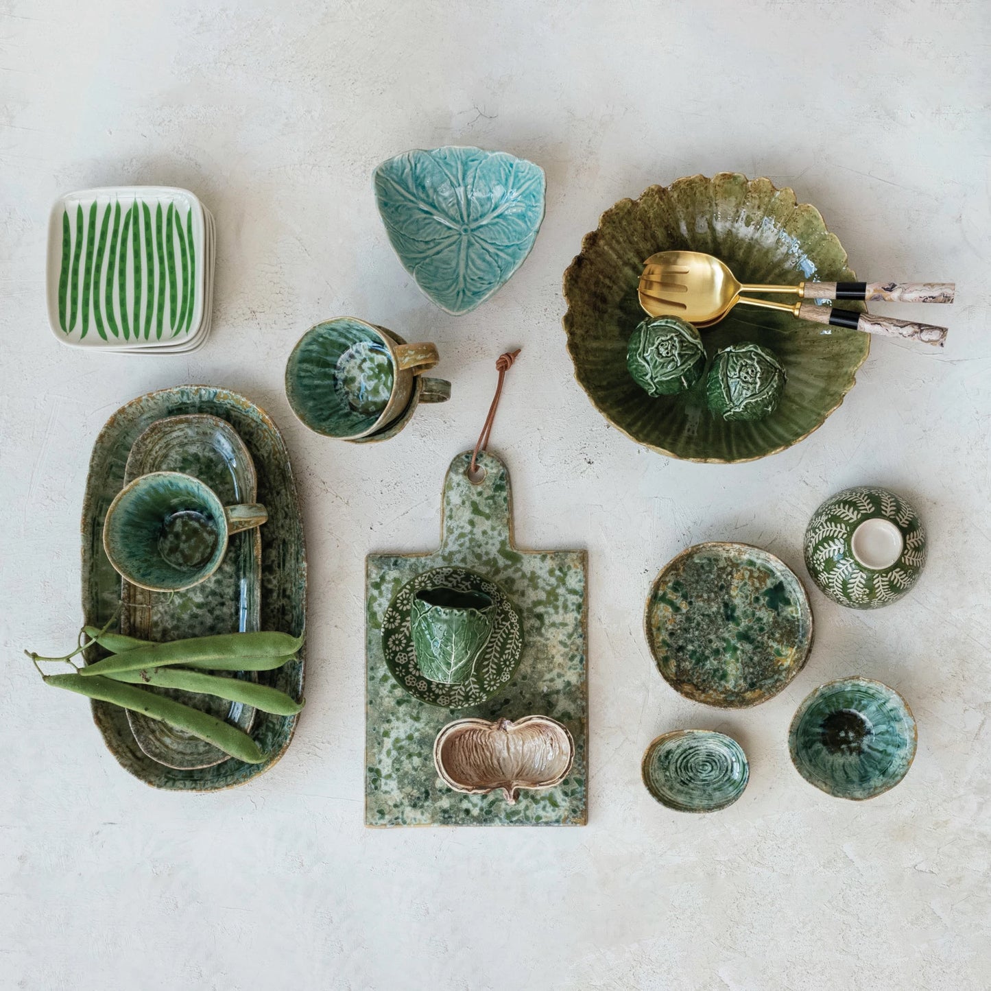 Green Stoneware Bowl
