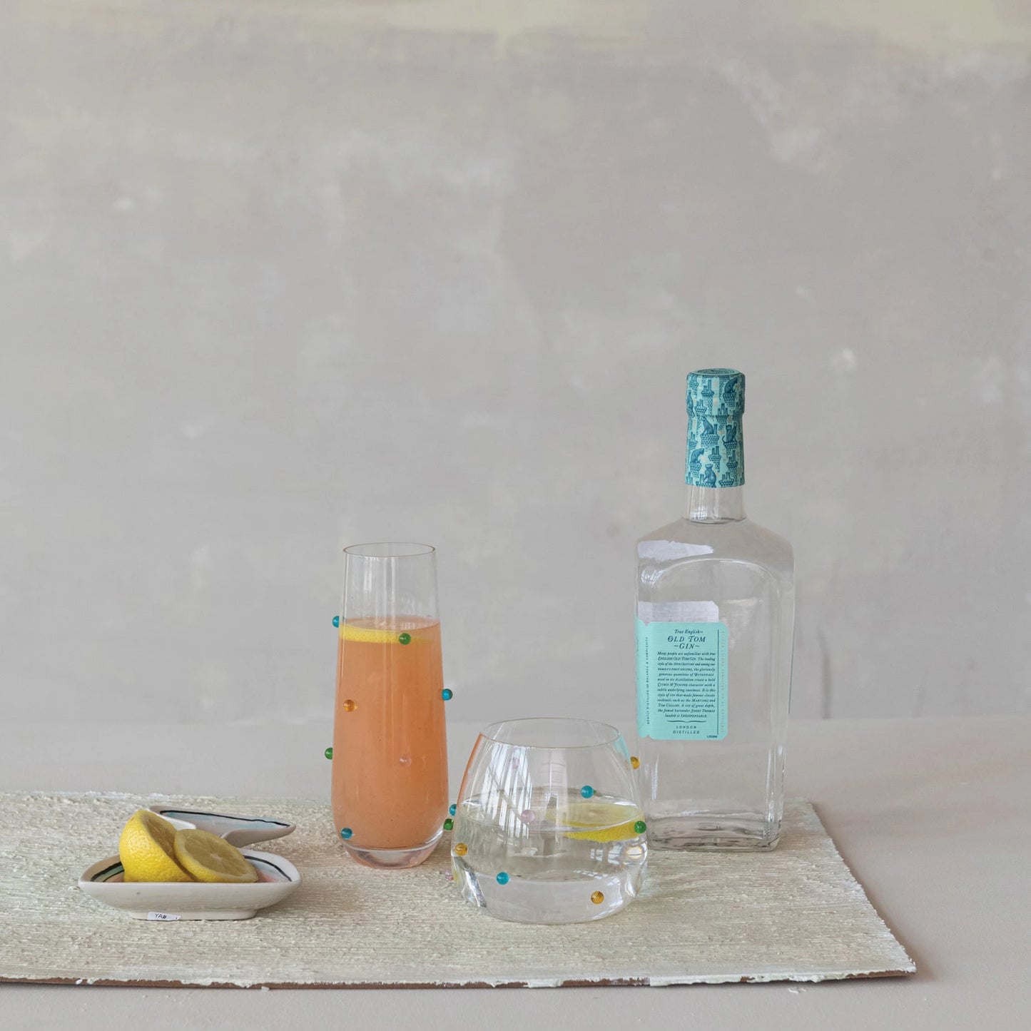 Handmade Drinking Glass with Dots