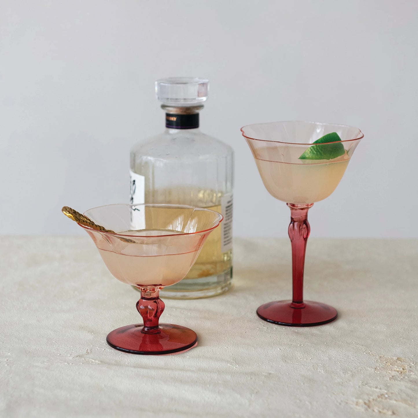 Red & Blush Two-Tone Stemmed Wine Glass