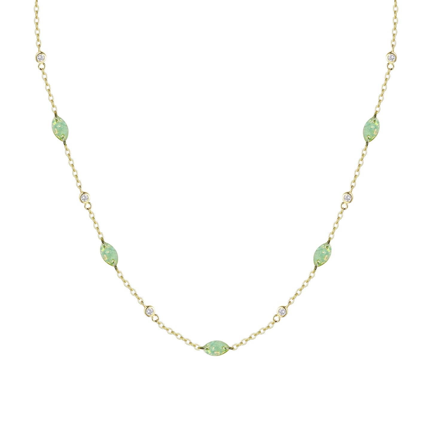 Drilled Opal Layering Necklace