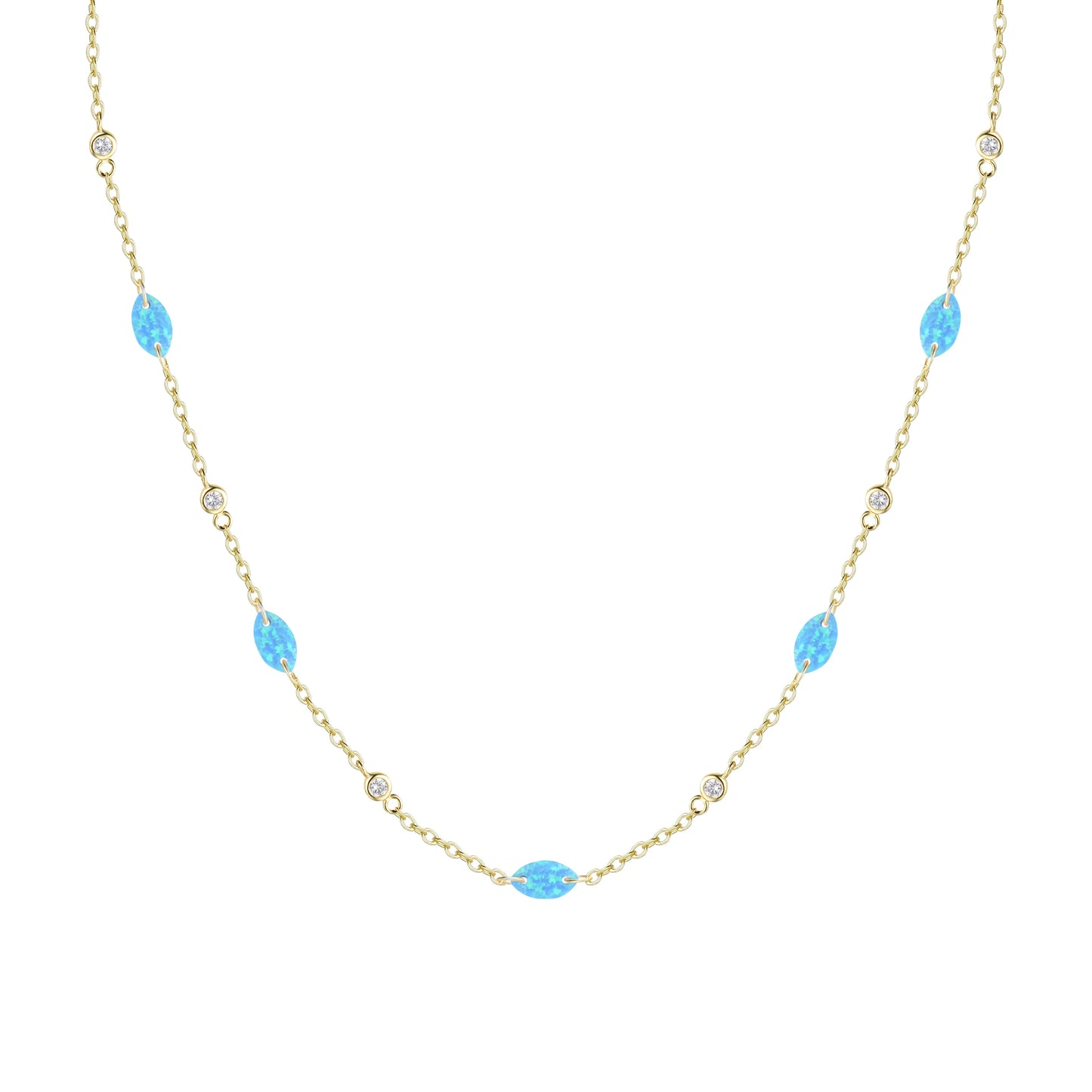 Drilled Opal Layering Necklace