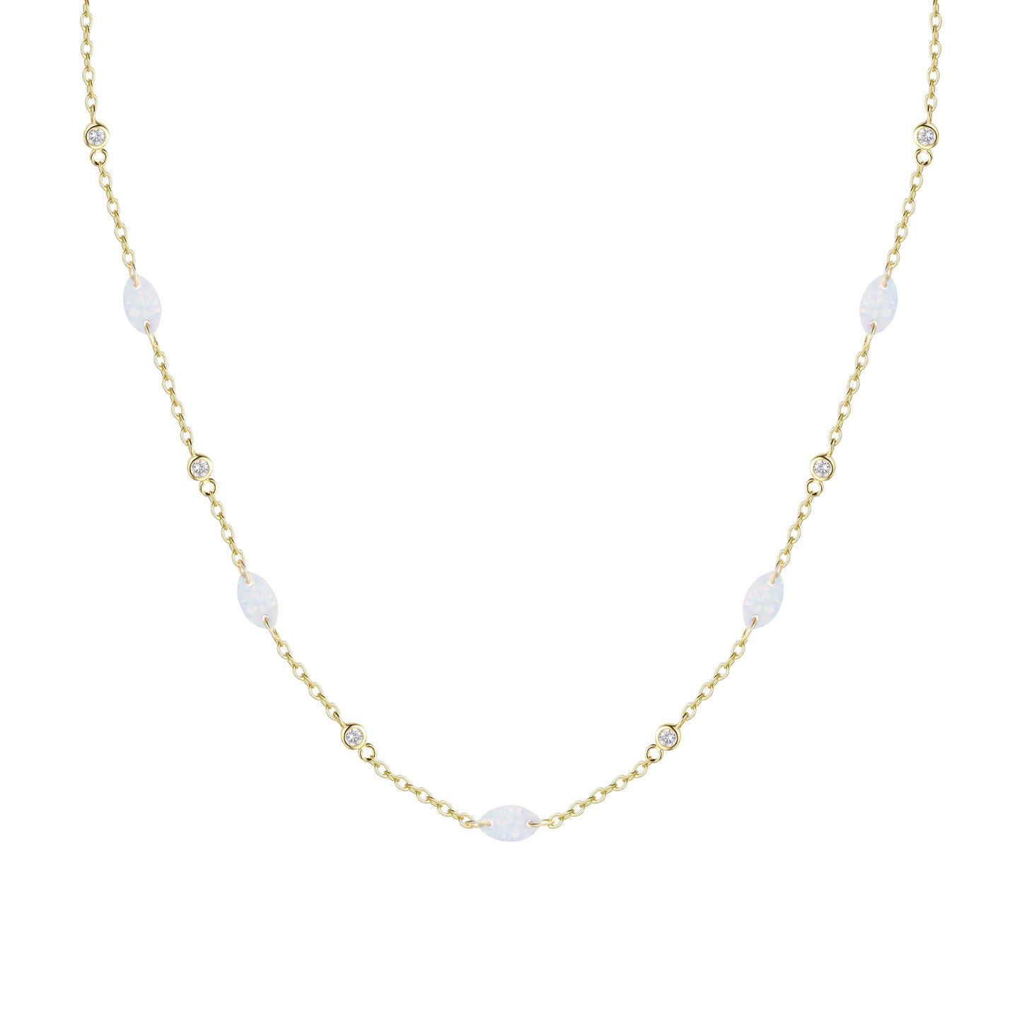 Drilled Opal Layering Necklace