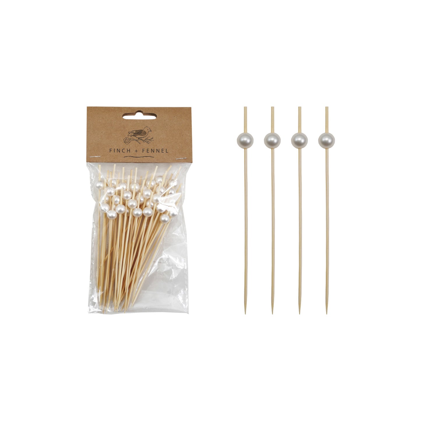 Bamboo Picks with Pearl Handles