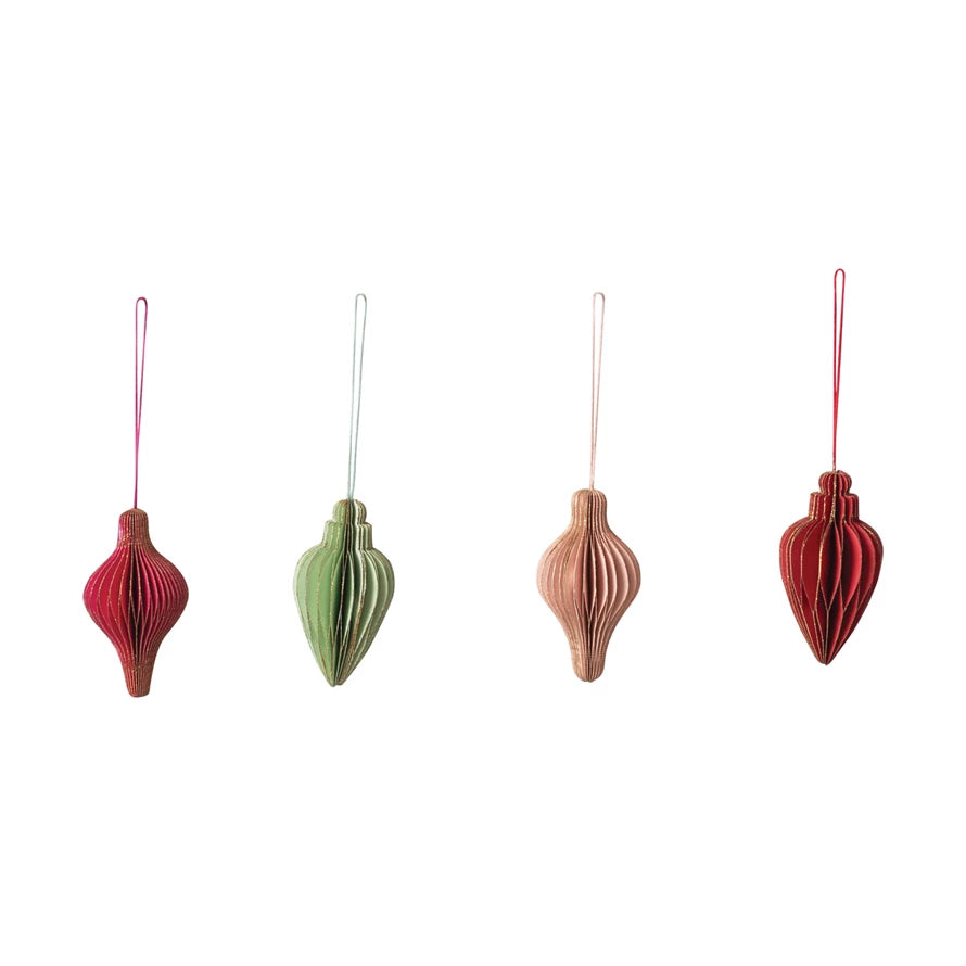 Medium Honeycomb Glitter Finial Ornament