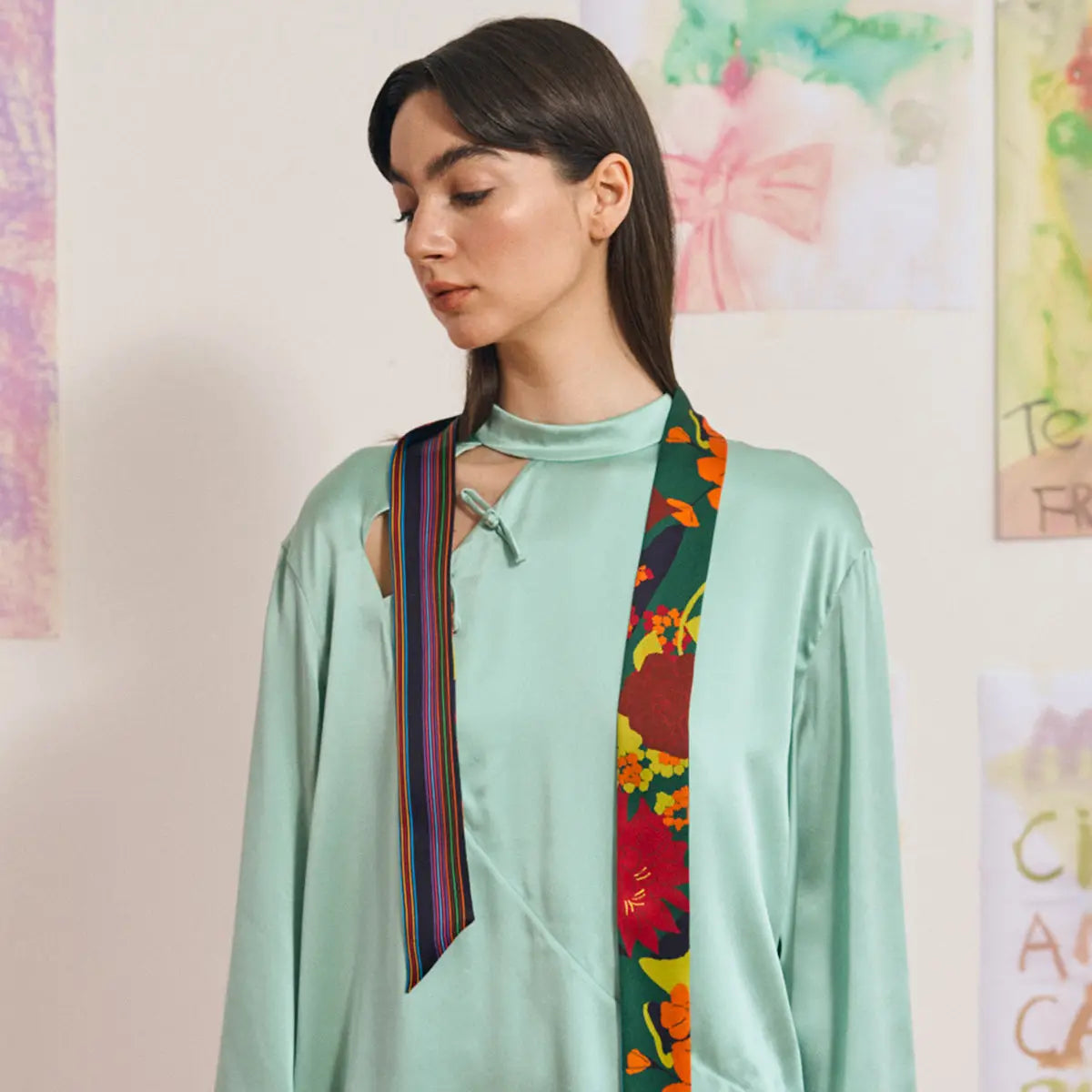 Silk Skinny Scarf
