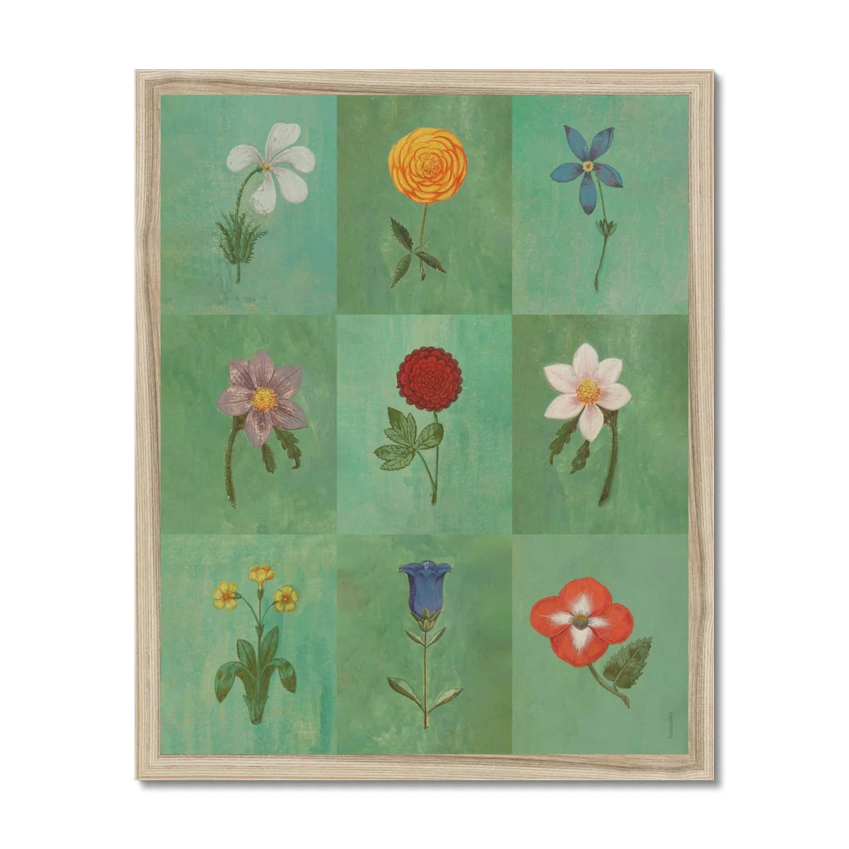 Green Festival of Flowers Framed Print