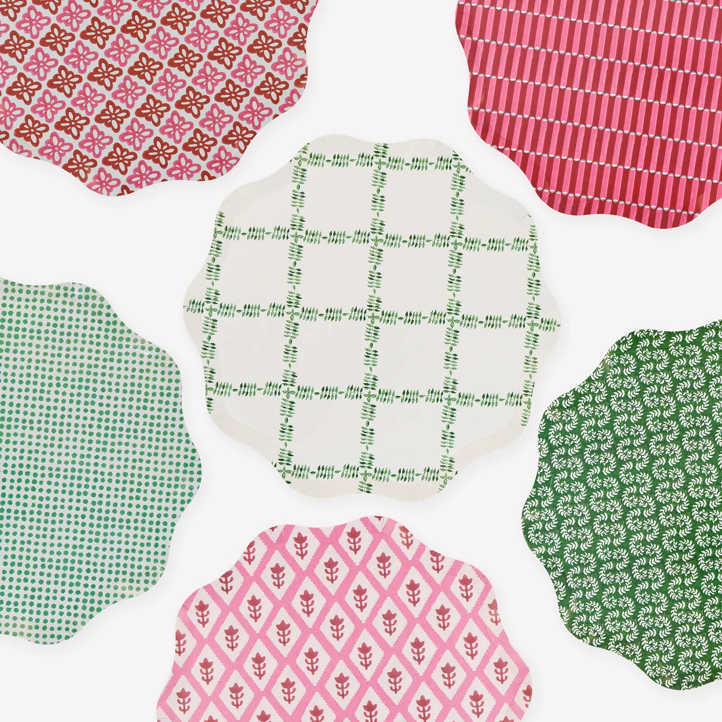 Meri Meri x Molly Mahon Red & Green Large Paper Plates